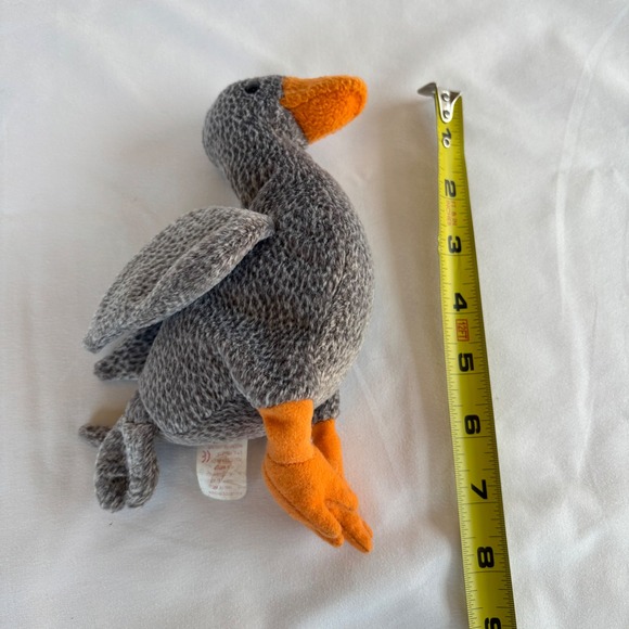 Ty Beanie Baby Honks the Gray Goose 1999 Retired Plush Bird Grey Orange 8 inch - Picture 6 of 6